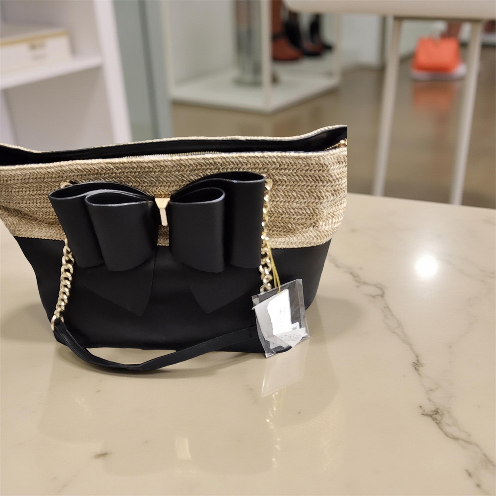 NWOT Customer Return Grossi Black and Tan Women's Bag with big bow
